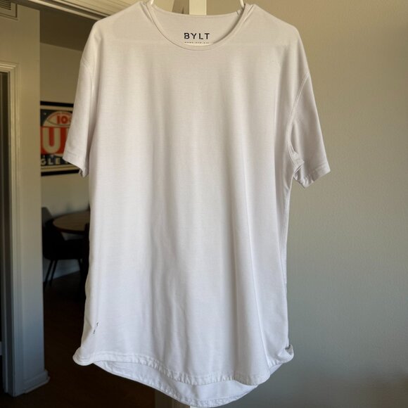 BYLT Drop Cut Short Sleeve Shirt White Large - Picture 1 of 4